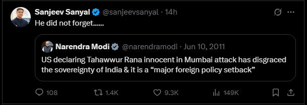 PM Modi's 2011 Post on Tahawwur Rana Resurfaces After Extradition