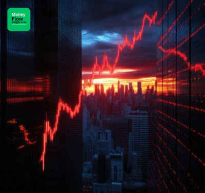 Stock market graph showing steep decline in Sensex and Nifty
